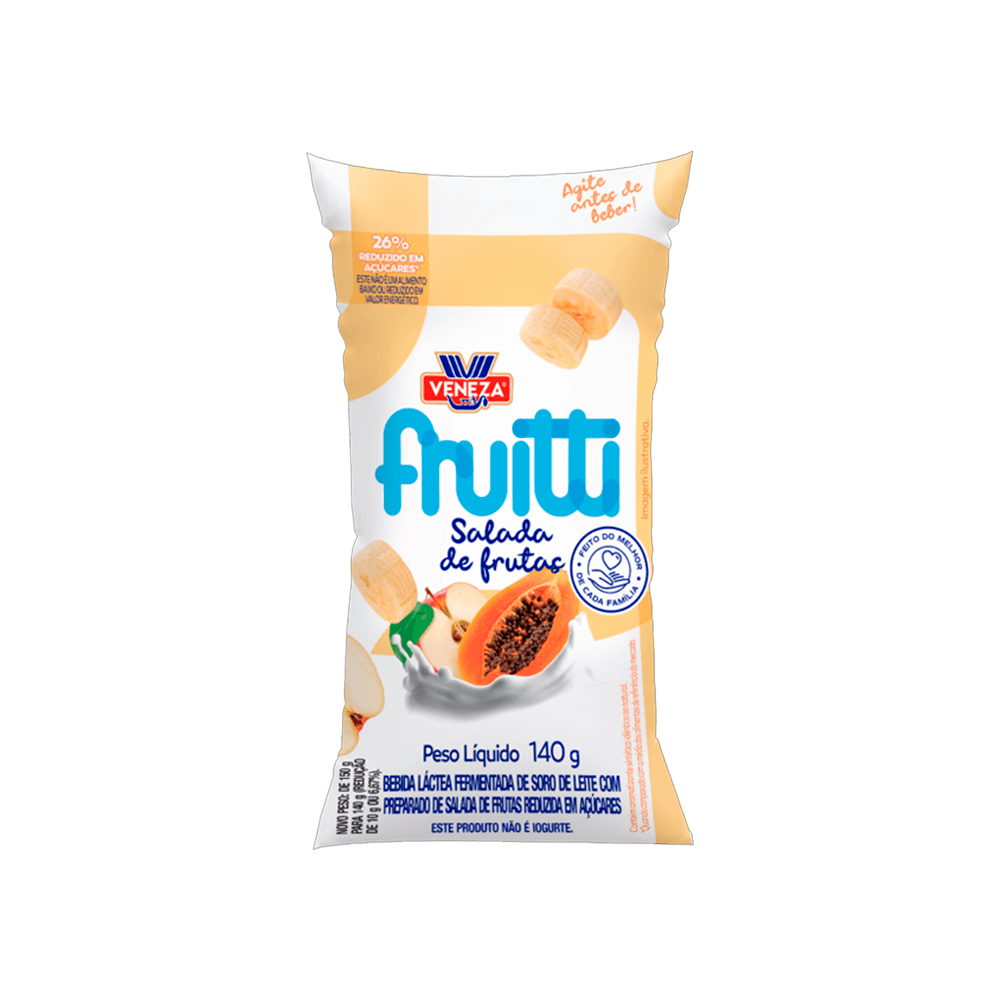 BEBIDA LACTEA VENEZA FRUIT C/5 140G SALADA DE FRUTA
